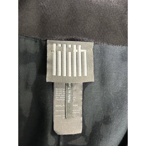 Liith Black Cropped Wrap-Style Blazer With Satin Trim & Single Button Closure - Picture 6 of 10